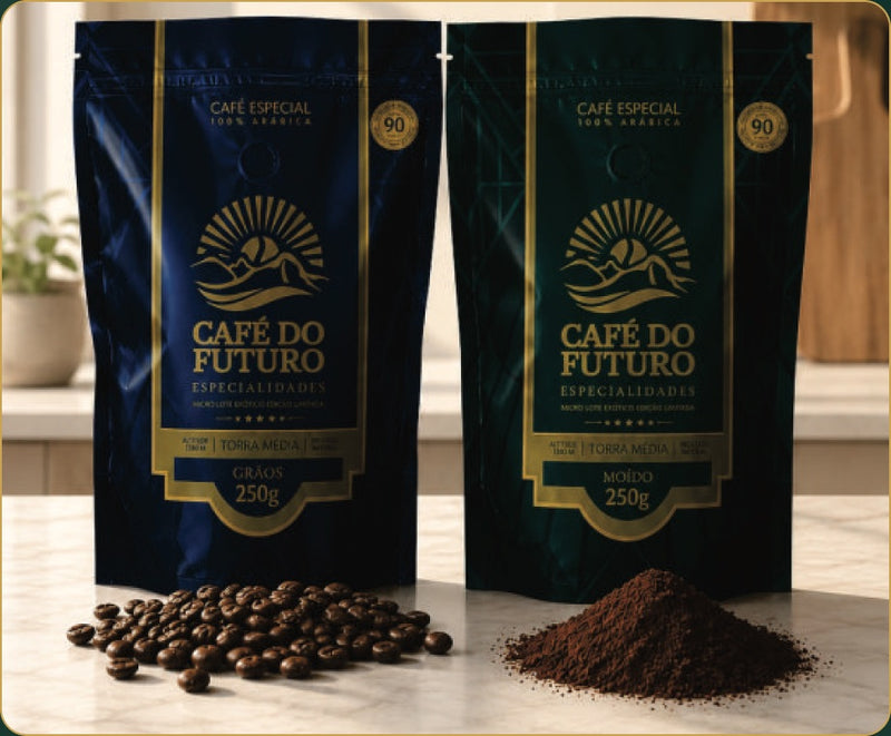 Café do Futuro Especialidades 250 g, microlote de 90 pontos, linha distribuída pela ZinGrão