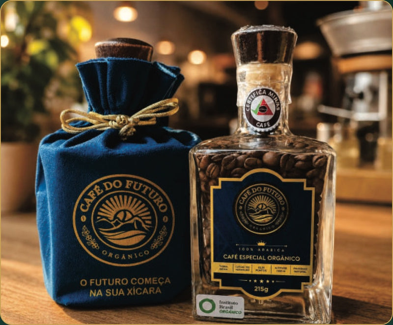 Signature Bottle Orgânico 215 g em garrafa de vidro colecionável, linha distribuída pela ZinGrão